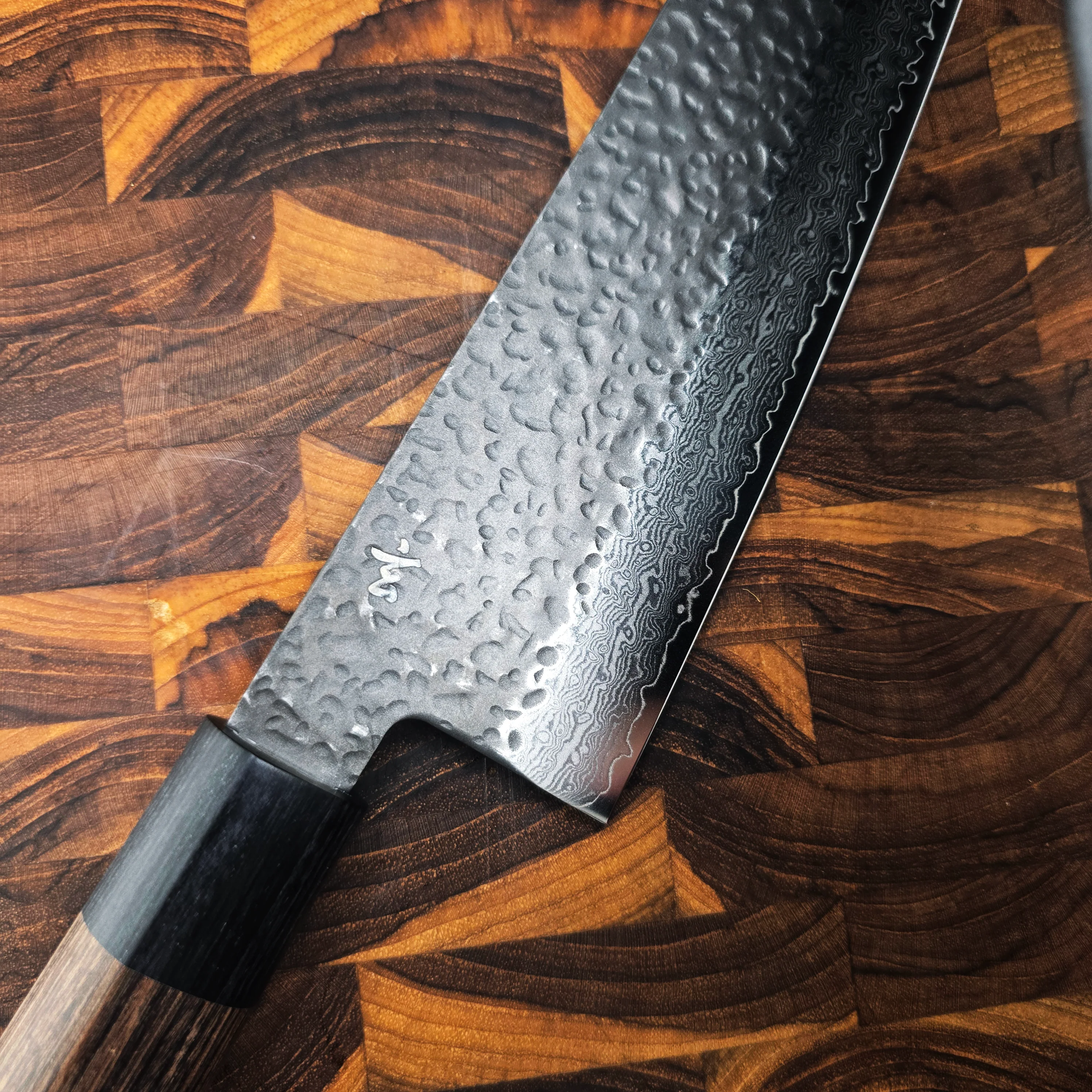 JAPONES: GYOUTO 240mm GEN BLACK DAMASCO NEGRO VG-10 MANGO EN PAKKAWOOD NEGRA - Image 3